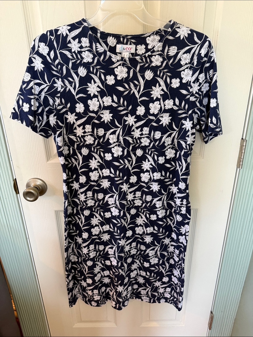 d.C. International Navy Floral Short Sleeve Mini Dress